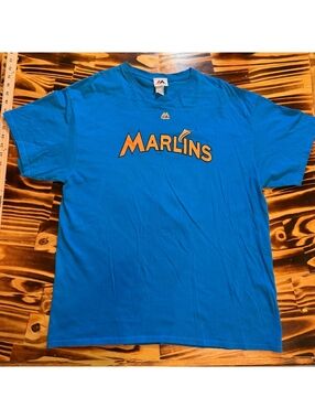 Majestic Miami Marlins Vanimel 45 blue T-shirt